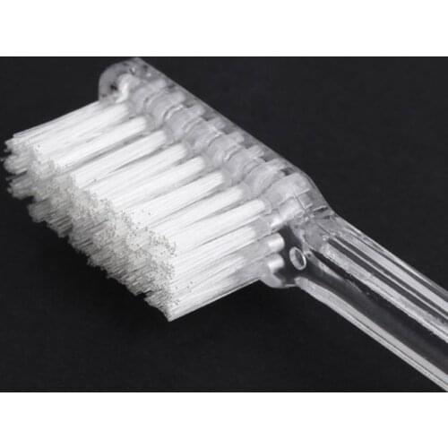 10Pcs Transparent Portable Disposable Plastic Folding Toothbrush Soft Bristles for Outdoor Travel Hotel Busniess Camping
