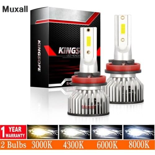 2Pcs Mini Turbo H7 H4 LED Bulb Car Headlight H11 H1 H8 H9 9005/HB3 9006/HB4 Hi-Lo Beam 20000LM Auto Fog Headlamp 4300K 6000K