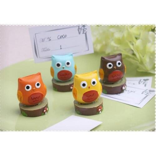 20pcs Colorful Owl Name Number Table Place Card Holder For Wedding Party Anniversary Venue Decoration