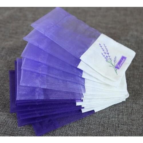 200pcs/lot Purple Cotton Lavender Sachet Bag Wardrobe Sachet Mesh Carry Bag Car Mosquito Repellent Herbal Medicine Bag SN1232