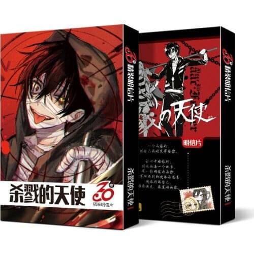 30pcs Angels of Death Anime Cards Postcard Greeting Card Message Card