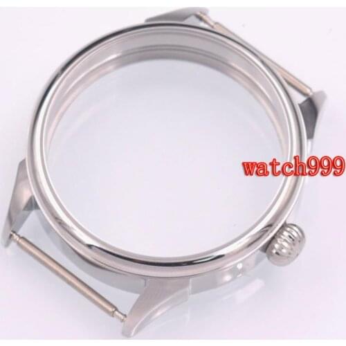 42mm Stainless Steel watch Case FIT Seagull ST36 ETA 6497/6498 Mechanical Movement Pumpkin crown