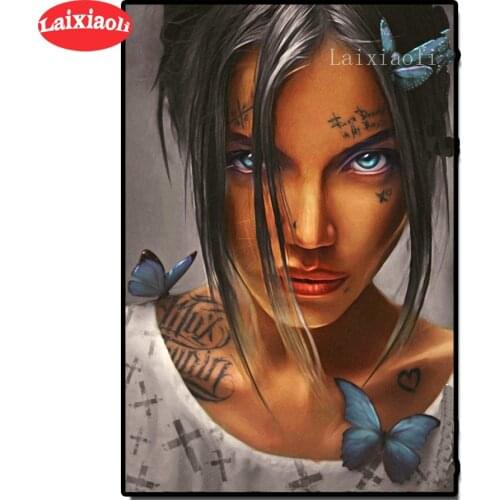 DIY diamond painting cross stitch Tattoos butterfly girl art diamond mosaic diamond embroidery full square/round drill handmade