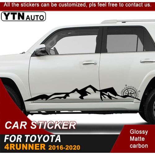 Car Decals Side Door Mountain Adventure Graphic Vinyl Cool Car Stickers Custom Fit For Toyota 4Runner 2016 2017 2018 2019 2020