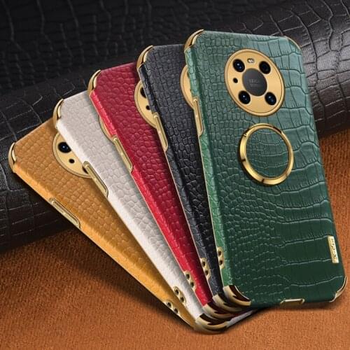 Case For Huawei P40 P50 P30 Pro Lite Magentic Car Ring Holder Phone Cover For Huawei Mate 40 30 20 Pro Crocodile Leather Coque