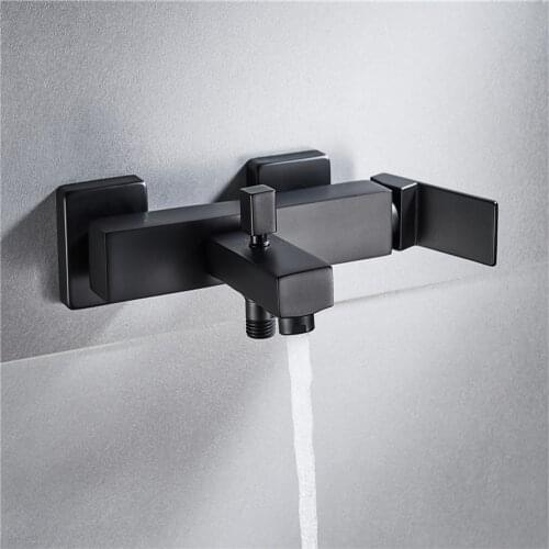 Diplon Wall Mounted Plated Black Water Mixer Tap BathTub Shower Faucet Bathroom Single Handle ST2531BL