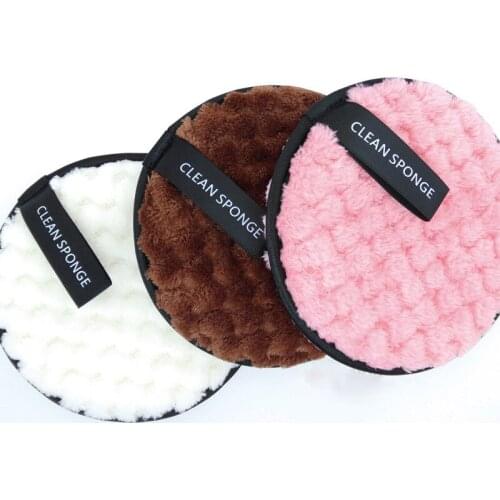 1PCS Round Double Sided Makeup Remover Sponge Flutter Face Wash Cleaning Cotton Flapping Reusable Wet Sponge Puff Soft Natural