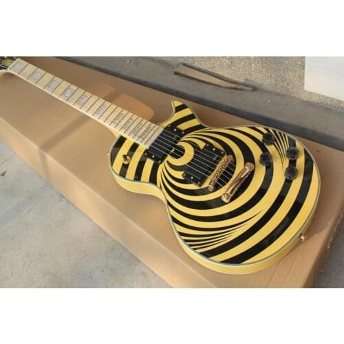 LP electric guitar black circle yellow gold accessories free delivery