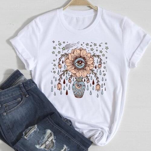 T-shirts Women Floral 90s Graphic Tshirt Top Lady Print Female Tee T-Shirt Vintage Casual Elegant Spring Summer Clothes