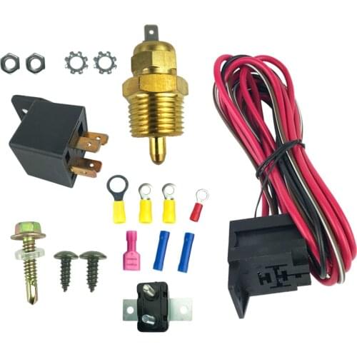 Electric Fan Wiring Install Kit Complete Thermostat 50Amp Relay 185° SBC
