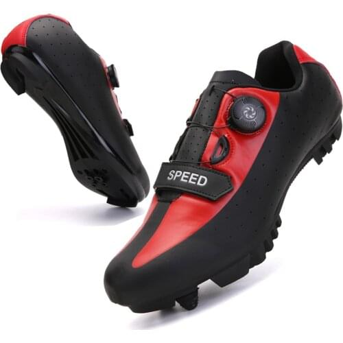 2021Fashion Carbon Road Cycling Shoes Men Road Bike Shoes Ultralight Bicycle Sneakers Self-locking Professional Breathable Red