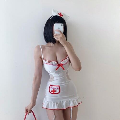 Sweet Sleeveless Nurse Cosplay Uniform Passion Temptation Fancy Dress Dropshipping New Erotic Sexy Lingerie Cosplay Lingerie