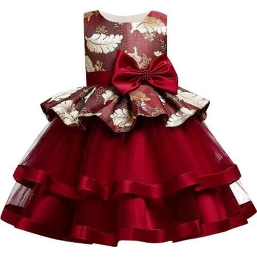 Premium satin fabric stitching mesh layered dress 2021 Christmas carnival ball gown Evening Dresses for Girls Party costume