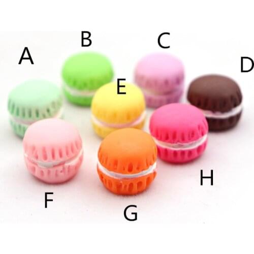 Fashoin Phone Case Shell DIY 10pcs 3D 15*10mm Cololrful Candy Bread Food Shape Resin Cobochons Clay Charm Polymer Clay Buttons
