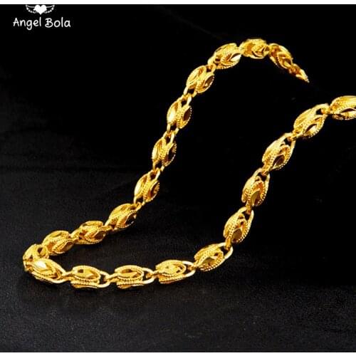 Wholesale Domineering Mens Jewelry Necklace Vacuum Plating 18K Gold Vietnam Shajin Necklace Sweater Chain Will Not Fade