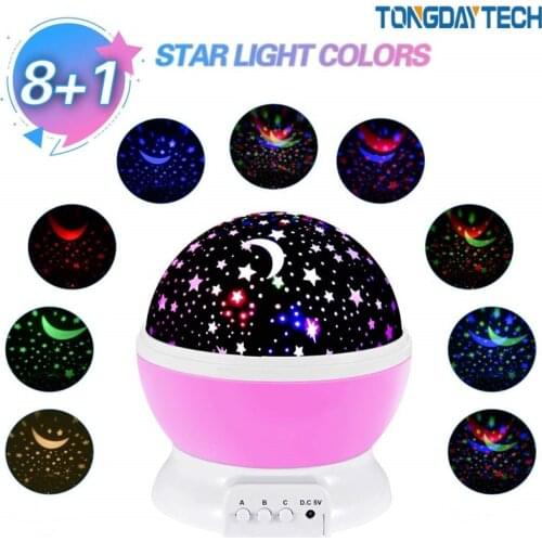 Galaxy Night Lights Starry Sky Projector Star Moon Projector LED Rotating Night Lamp For Child en Bedroom Decoration Baby Gifts