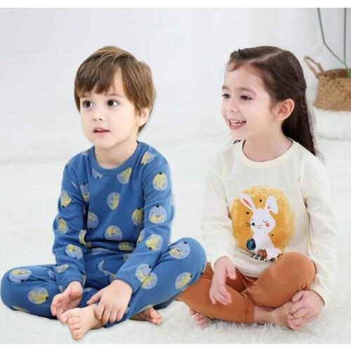 New Winter Sleepwear For Baby Kids Full Sleeve Pijamas Infantil 100% Cotton Autumn Kids Pajamas Set Boys Girls Clothes 2 4 6 8Y