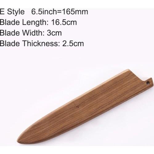 Walnut Wood Knife Sheath 4 5 6 7 8 9 inch Slicer Meat Damascus Knife Japanese Chef Santoku Knives Blade Protector Scabbard Tool