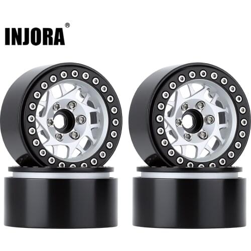 INJORA 4PCS 1.9“ Metal Beadlock Wheel Hub Rim for 1/10 RC Crawler Car Traxxas TRX4 Axial SCX10 90046 AXI03007 RedCat Gen8