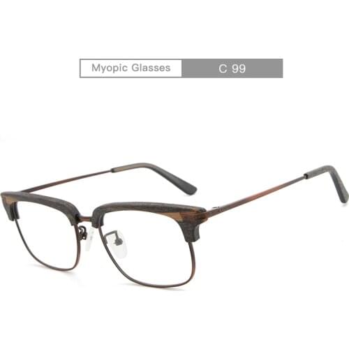 Acetate Optical Glasses Frame Men High Quality Square Myopia Prescription Eyeglasses Women Metal Half Rim Ultralight Eyewear