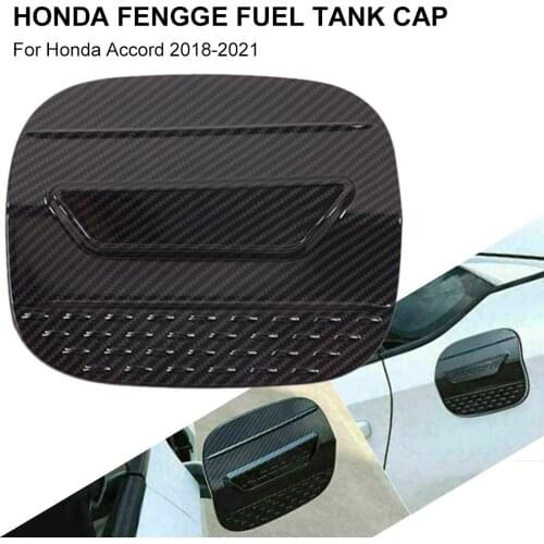 Car Exterior Fuel Tank Cover Trim Decorative Oil Cover Sticker Carbon ABS Fiber Fuel Filler Cap Trim for Honda Accord 2018-2021