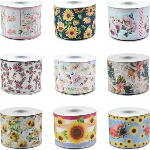 22MM 25MM 38MM 50MM 75mm Printed Pattern on Grosgrain Ribbon for diy ribbon