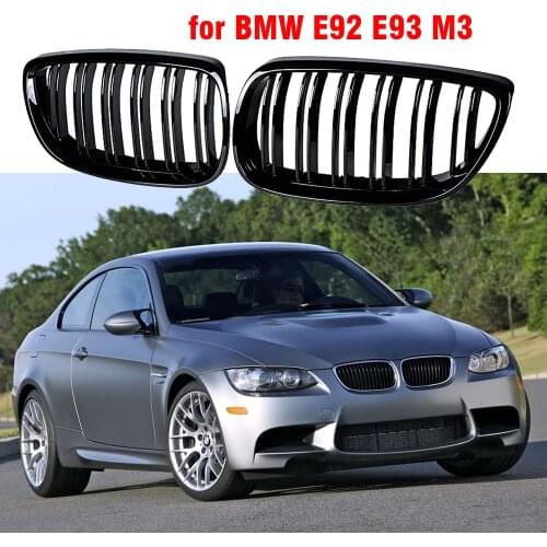 Front Kidney Fins Sport Grill Grille Black for BMW E92 E93 M3 2006-2009 08-13 3-Series 2D Coupe