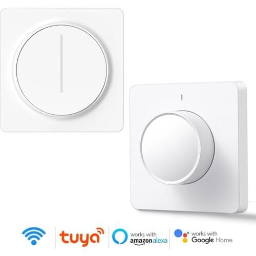 Tuya WiFi Smart EU Touch/Rotary Light Dimmer Switch Wall Swtich Smart Life/Tuya APP Remote Control Works with Alexa Google Home