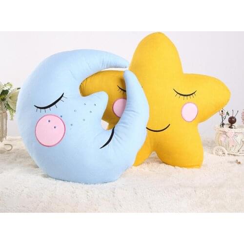 Baby Room Cartoon Pillow Cotton Sky Pillows Cloud Star Elf Water Drop Moon Back Cushion Children Room Cot Decor Nature Pillow