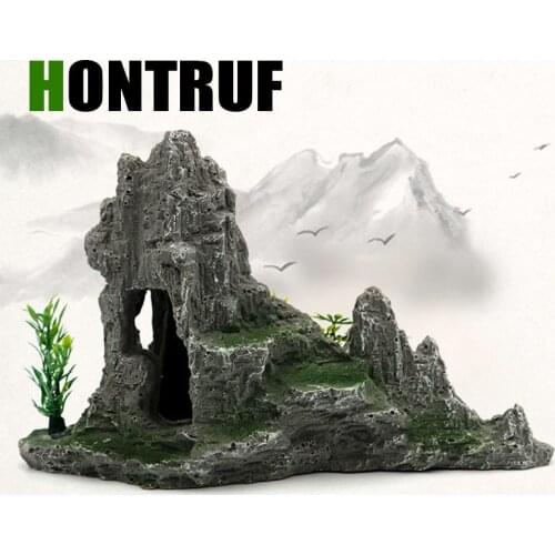 Hontruf Resin crafts simulation rockery aquarium fish tank landscaping decorative fish and shrimp shelter bonsai decorations