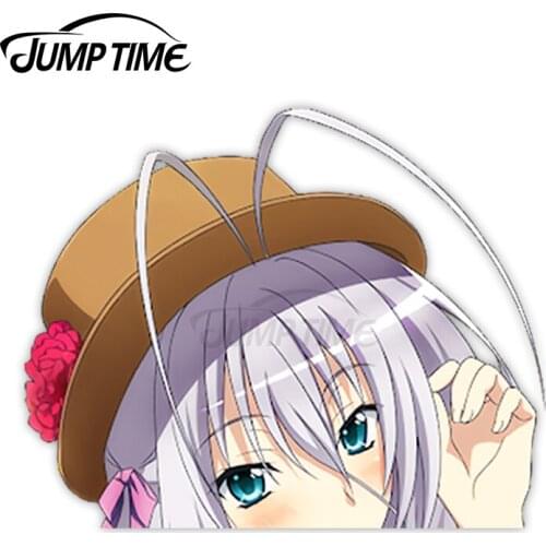 Jump Time High School DxD Rossweisse 73 Cute Anime Girl Peeker Vinyl Decal Window Waifu Car Stickers