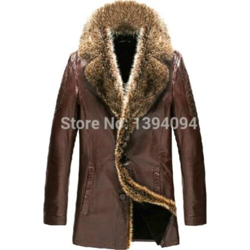 Sold Out !!! Winter Mens Crocodile Grain Leather Coat Sheep Leather Jacket Man Fur Jacket Genuine Leather Shearling Clothing