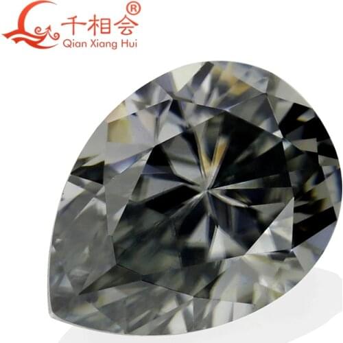 Gray color pear shape Sic material moissanites loose stone by qianxianghui