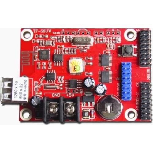 TF-S6UW0 wifi LED controller card comes with 1*HUB08 & 2*HUB12 USB+WIFI supports Single & Dual color LED Module P10 P4.75 P7.62