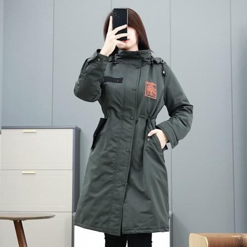 Slim hooded windbreaker jacket female cotton-padded traff-style za 2021 women sheiner vadiming women jacket