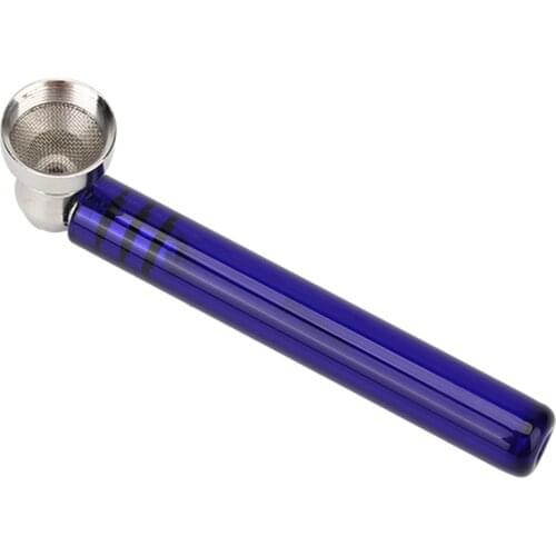 With Clear Handle 93MM Herb Pipes With Metal Bowl Metal Tobacco Hand Spoon Removable Premium Glass Smokeing Pipe Tobacco Pipas