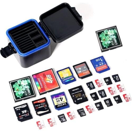 28 Slots Waterproof Memory Card Case CF/Micro SD/TF Cards Storage Holder treasu Box Cases Protector Cover For SD/SDHC/SDXC/TF/CF