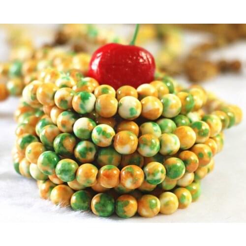High grade yellow rainbow stone 6mm 8mm 10mm 12mm round loose beads making jewelry 15" B122
