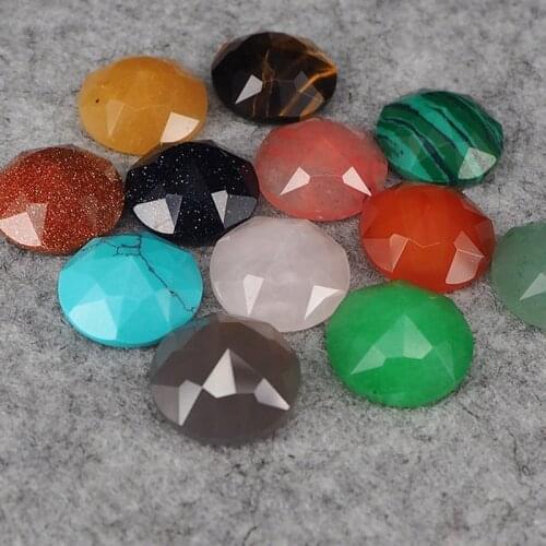 Jewelry Findings No Hole Bead Cabochon DIY Accessories for Rings Pendants Faceted Natural Agates Quartz Cabochon Beads for Women