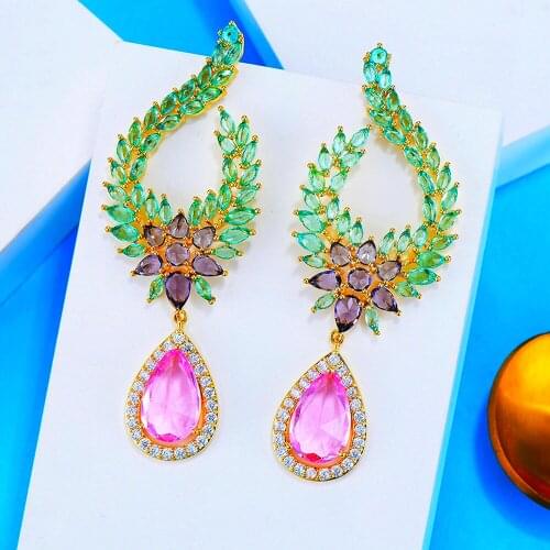 GODKI Charm Shiny Waterdrop Earrings For Women Luxury Full Cubic Zirconia Wedding Bridal Engagement Valentines Day present 2020