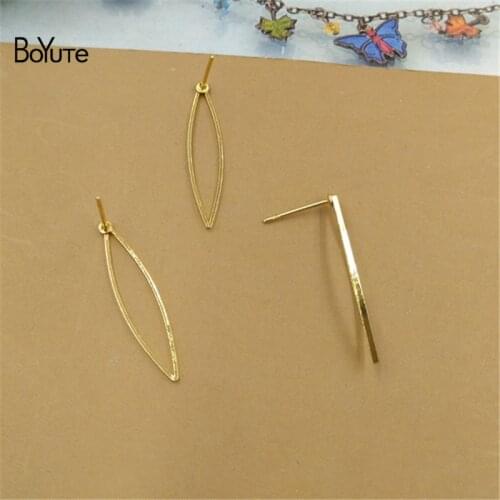 BoYuTe (50 Pieces/Lot) 28*7MM Geometric Shaped Ear Stud Earrings for Women