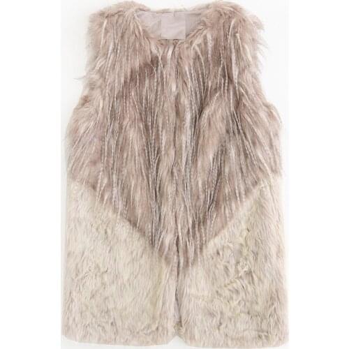 MESTTRAF Women 2021 Fashion Color Matching Faux Fur Patchwork Vest Coat Vintage Sleeveless Warm Vest Streetwear