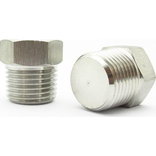 1/8" 1/4" 3/8" 1/2" 3/4" 1" NPT Male Thread 304 Stainless Steel Hex Head End Cap Plug Pipe Fitting Connector Adapter