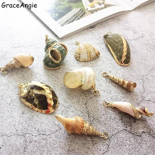 1pcs Narural Shell Conch For Earrings Necklace Make Handmade Keychain Sea Shell Beach Beads For DIY Jewelry Finding