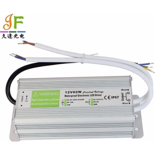 Fast shipping 10pcs DC 12V 60W waterproof swiching power supply electronic LED driver transformer For 5050 2835 LED Light Strip