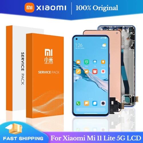 100% Original 6.55'' Display For Xiaomi Mi 11 Lite M2101K9AG LCD Touch Screen Digitizer Assembly For Xiaomi Mi 11 Lite 5G lcd