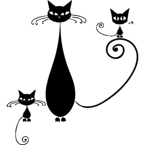 12.1cm*13.3cm Cartoon Cats Vinyl Animal Car Sticker Motorcycle