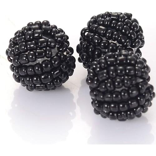 15 Pcs 16mm Woven Acrylic-glass Seed Beads Round Crochet Loose Bead For Jewelry Making Accessories