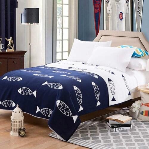 2017 Fashion Cotton Blanket on the bed Korean Fish Zebra Sofa Travel Soft Bedspread Bedding Quilt Sheet 1pcs Hot sale