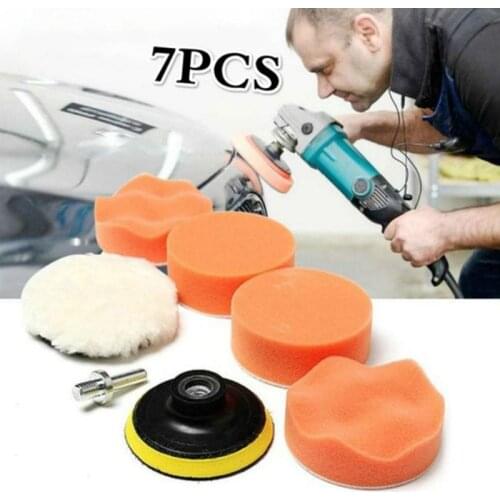 7Pcs Car Polishing Waxing Sponge Wheel Polishing Disc Kit Set 3/4/5/6/7inch Sponge Disc Pad For Car Polisher Polishing Car Wash